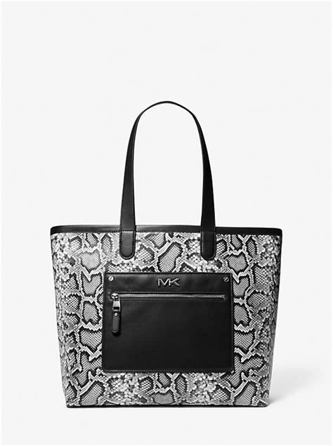 michael kors snake bag|Michael Kors Collection Varick Snake Embossed Leather Tote Bag.